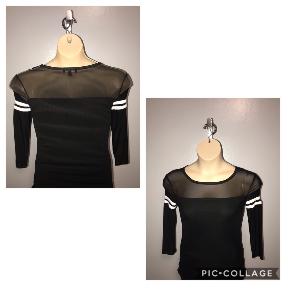 Long sleeve black with white stripes shirt